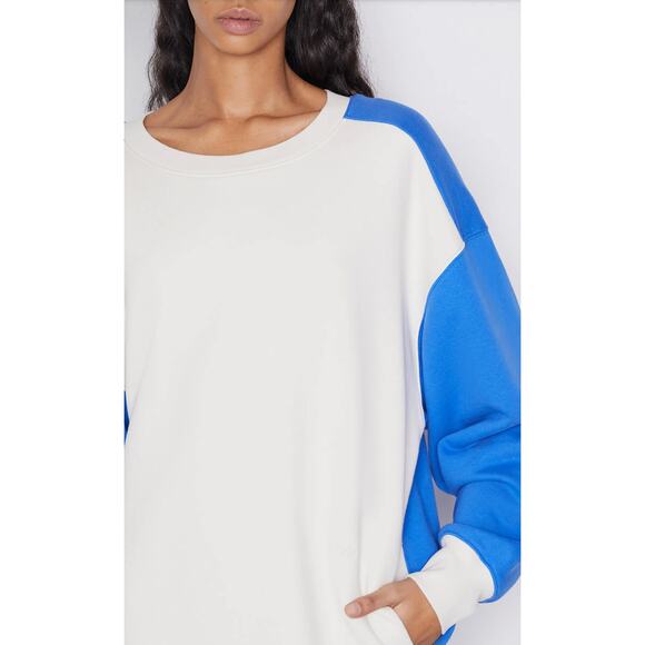 FRAME Oversized Sweatshirt Dress Jet Stream Multi Size XS/Small - Picture 4 of 14